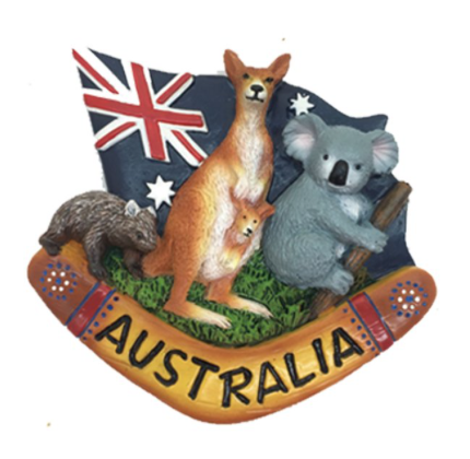I Heart Aus Fridge Magnet - Flag