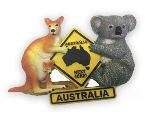 I Heart Aus Fridge Magnet - Kangaroo Koala