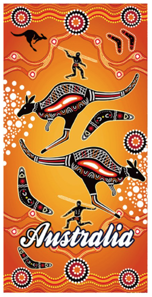 I Heart Aus Beach Towel - Desert Kangaroo