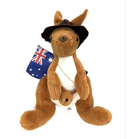I Heart Aus Plush Kangaroo- Flag and Hat