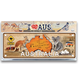 I Heart Aus Car Plate - Map