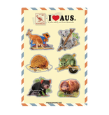 I Heart Aus Fridge Magnet - Set 6 Animals