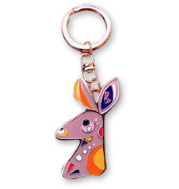 I Heart Aus Key Ring - Rose Gold Kangaroo
