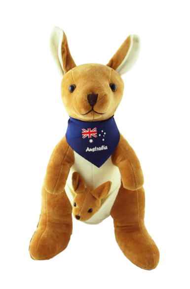 I Heart Aus Plush Kangaroo- Bandana