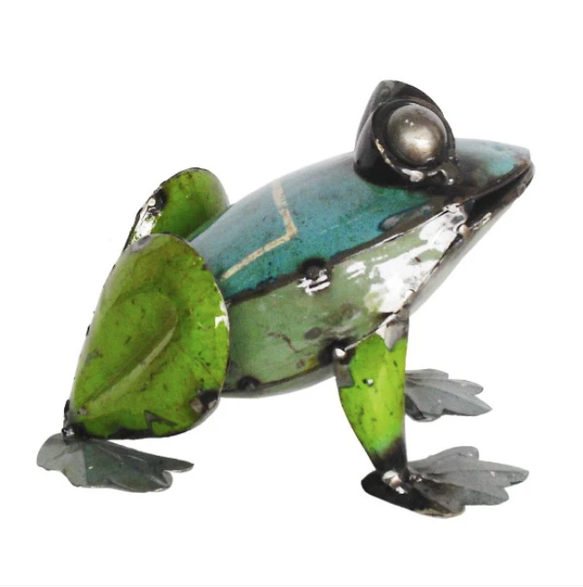 Think Outside Up Cycled Metal Frog - Small