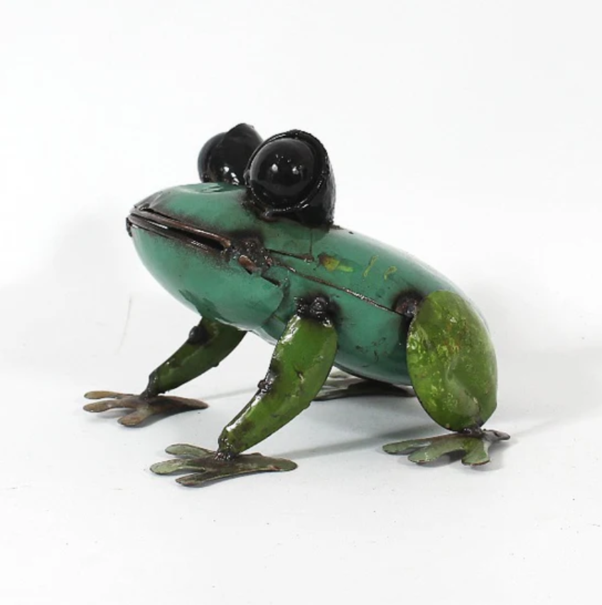 Think Outside Up Cycled Metal Frog - Small