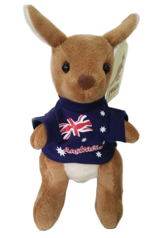 I Heart Aus Plush Kangaroo- Navy Shirt