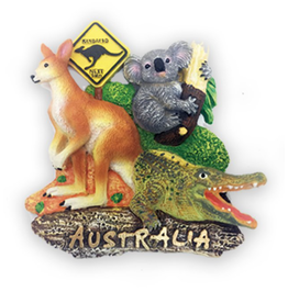 I Heart Aus Fridge Magnet - Kangaroo Koala Croc