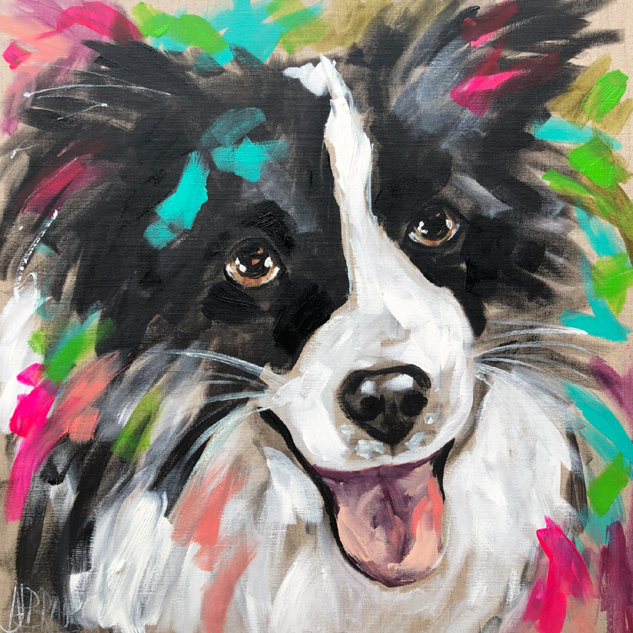 Phillip Bay Trading Coaster- Cheery Border Collie