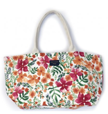 Craft Studio Large Beach Bag - Floral Pink & Orange