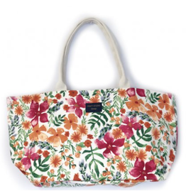 Craft Studio Large Beach Bag - Floral Pink & Orange