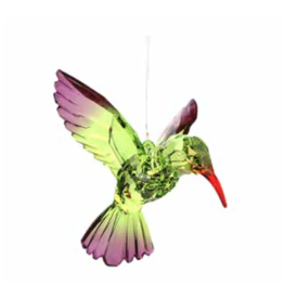 Hanging Acrylic Hummingbird  - Fuchsia/Green