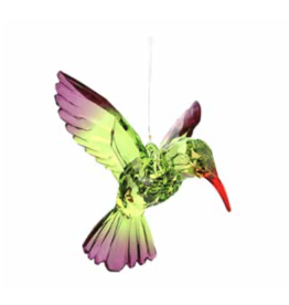 Hanging Acrylic Hummingbird Sun Catcher (Small) - Fuschsia/Green
