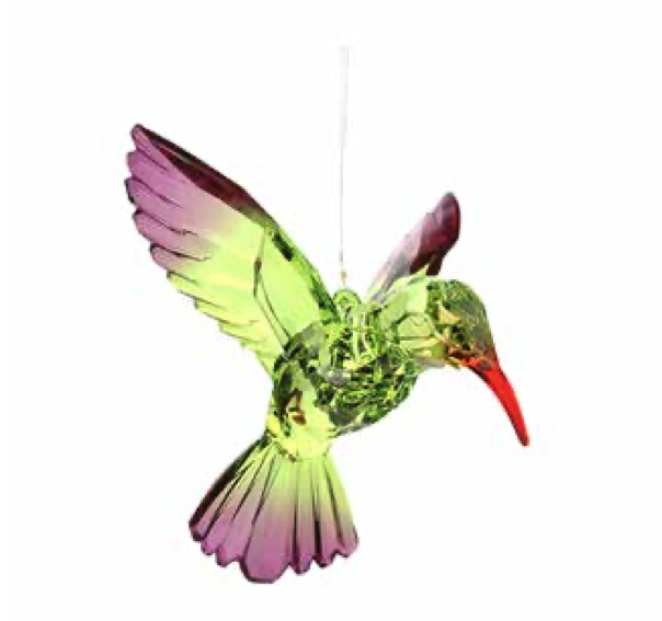 Hanging Acrylic Hummingbird  - Fuchsia/Green