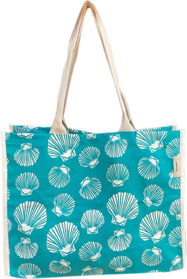Craft Studio Small Beach Bag - Shell Print Teal
