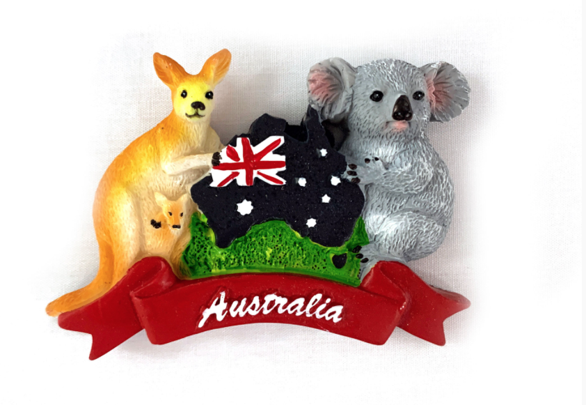 I Heart Aus Fridge Magnet - Koala and Kangaroo Map