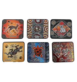 I Love Aus Boxed Coasters - Natural Indigenous Design