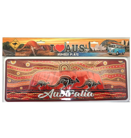 I Heart Aus Car Plate - Indigenous Kangaroo Design