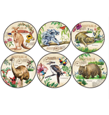 I Love Aus Boxed Coasters - Australian Animals ( Round )
