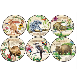 I Love Aus Boxed Coasters - Australian Animals ( Round )