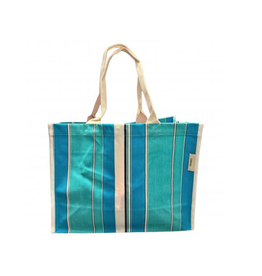 Craft Studio Small Beach Bag- Turq/Teal Stripe