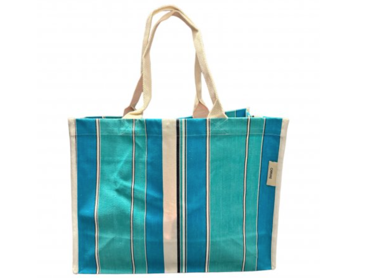Craft Studio Small Beach Bag- Turq/Teal Stripe
