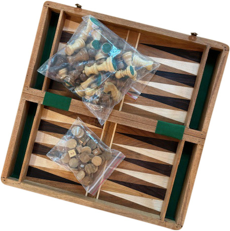 D'Netto Holdings Chess, Backgammon & Checkers Set- (Large )