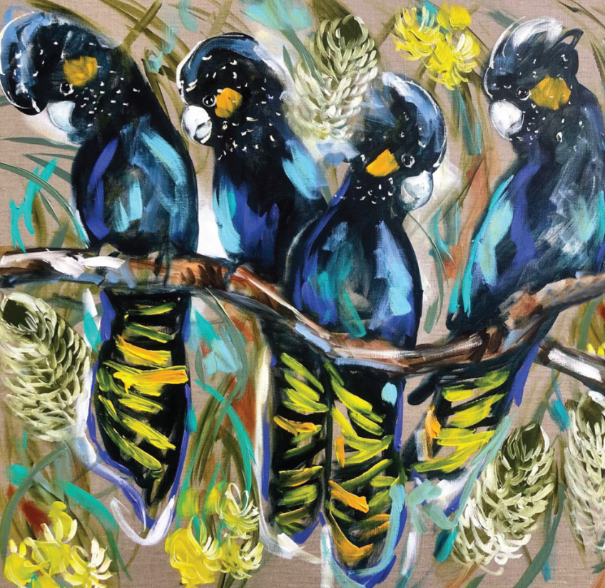 Phillip Bay Trading Coaster- Yellow Tailed Black Cockatoo