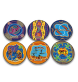 I Love Aus Boxed Coasters - Colourful Indigenous ( Round )