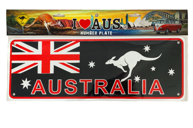 I Heart Aus Car Plate - Aussie Flag