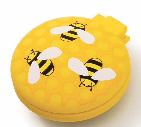 ISAlbi Compact Hairbrush & Mirror -  Bees