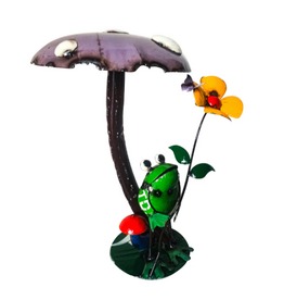 Think Outside Frog Leaning On Mushroom