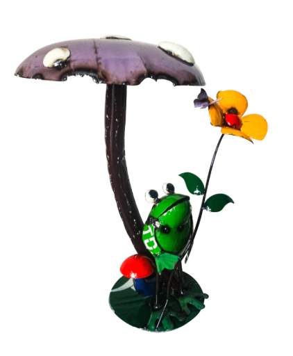 Think Outside Frog Leaning On Mushroom