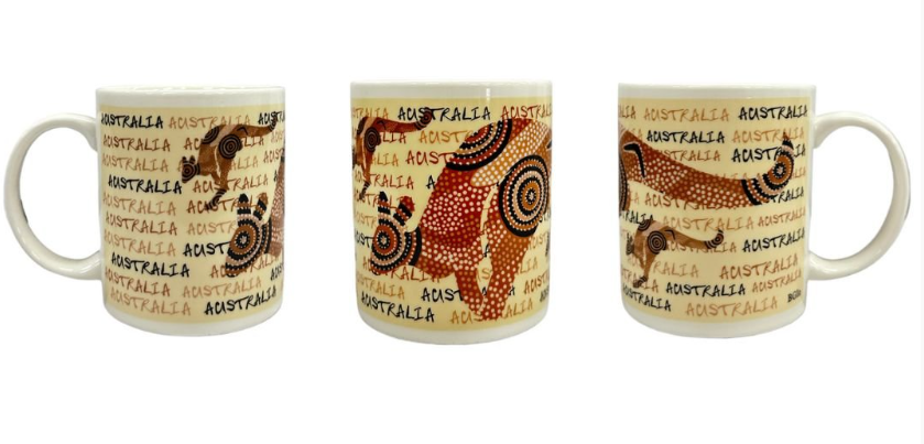 I Heart Aus Australia Mug - Indigenous Kangaroo