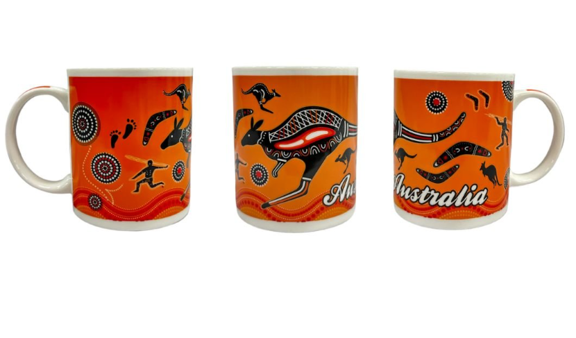 I Heart Aus Australia Mug - Orange Kangaroo