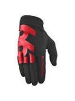 SixSixOne Comp Full Finger Glove: Black/Red SM
