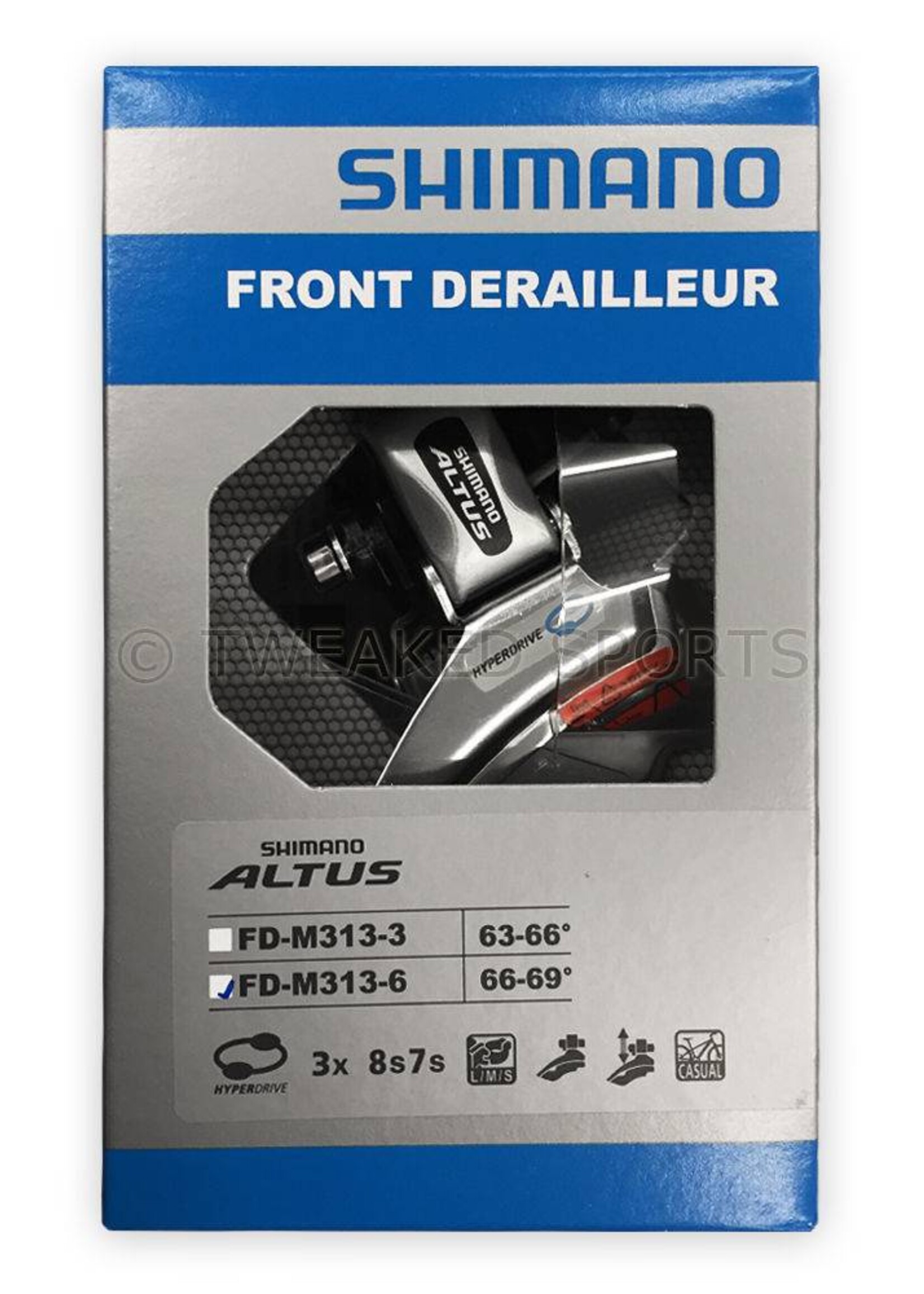 Shimano FD-M313  ALTUS  Down Swing Dual Pull 34.9M(W/31.8 & 28.6MM Adapter)  Front Derailleur