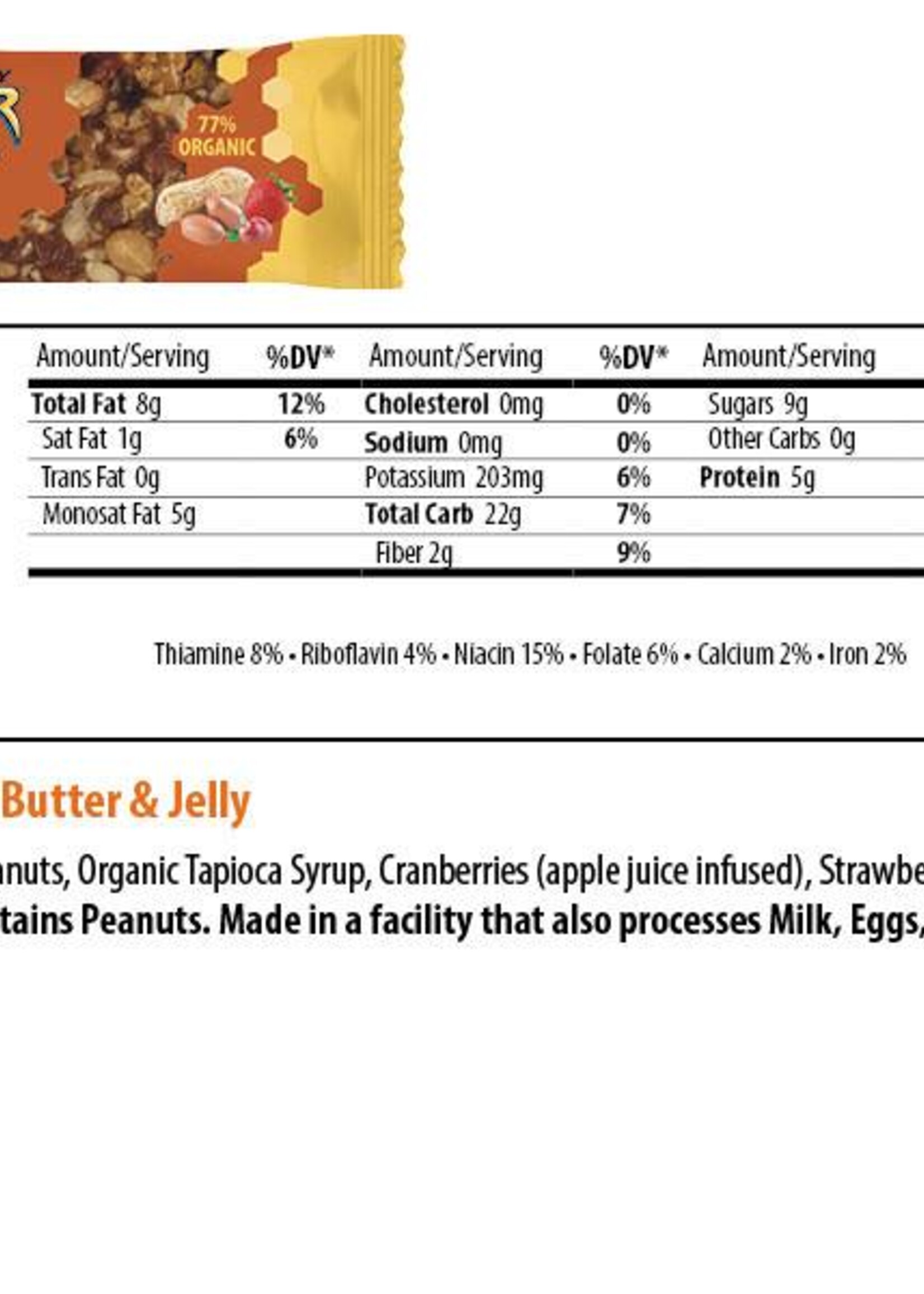 Honey Stinger Honey Stinger Organic Peanut Butter and Jelly Snack Bar
