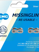 KMC Missing Link Reusable Chain Link, Silver 6/7/8 Spd