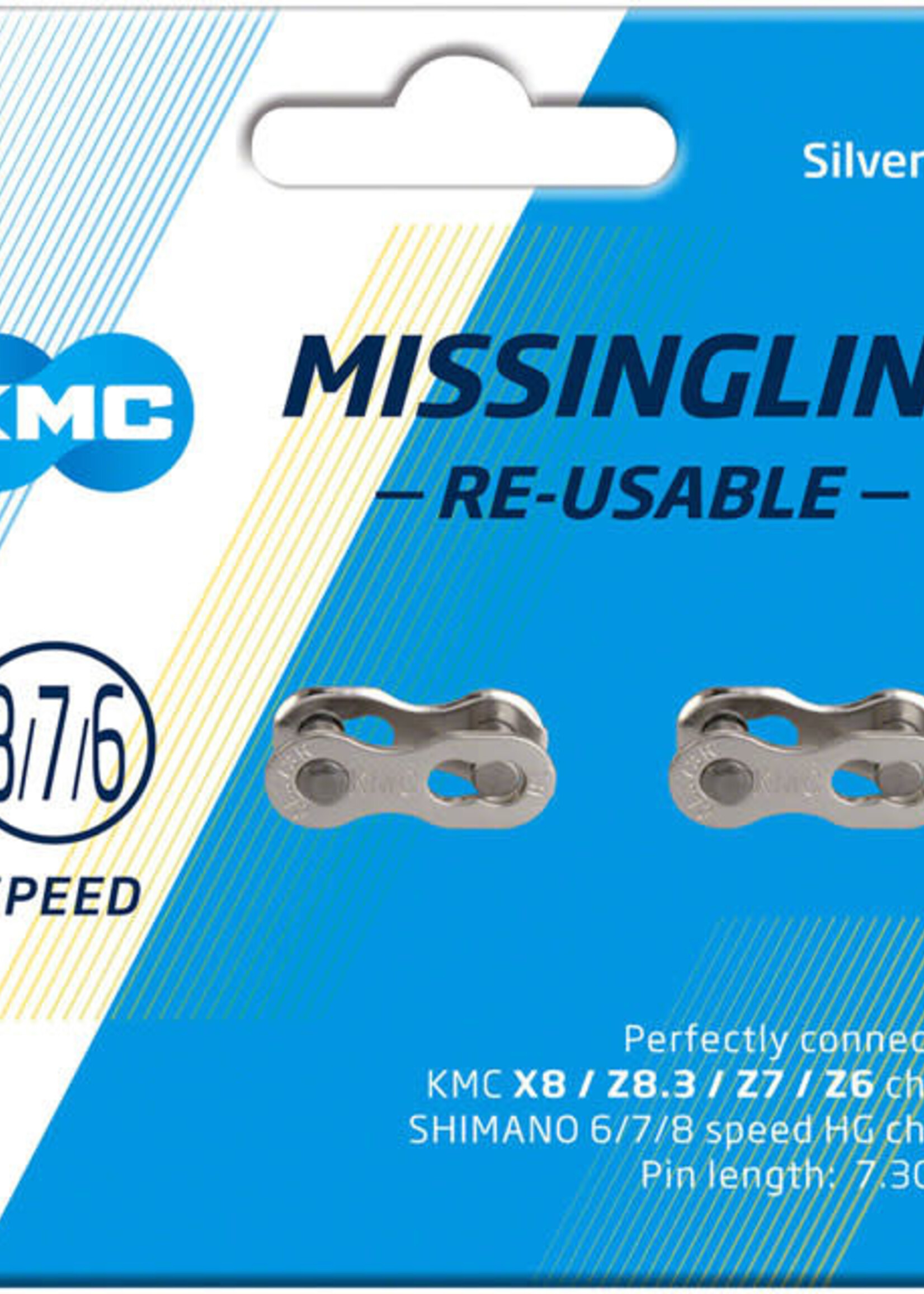 KMC Missing Link Reusable Chain Link, Silver 6/7/8 Spd