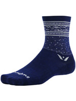 Swiftwick Swiftwick Vision Five Flurry Socks - 5 inch, Navy/Gray, Small