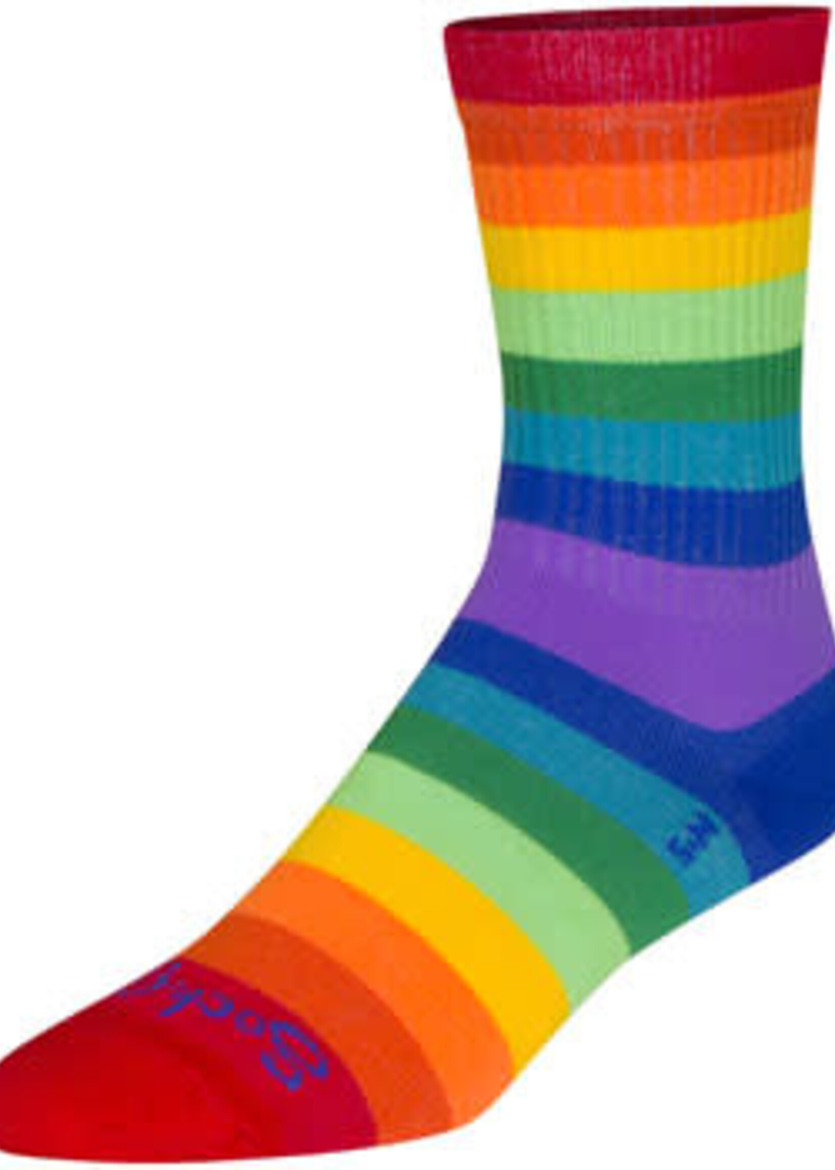 SockGuy SockGuy Crew Fabulous Socks - 6 inch Rainbow Small/Medium