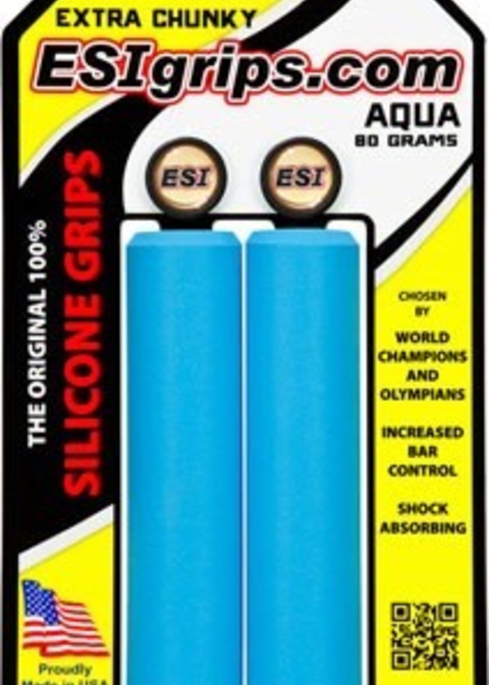 ESI ESI 34mm Extra Chunky Silicone Grips: Aqua