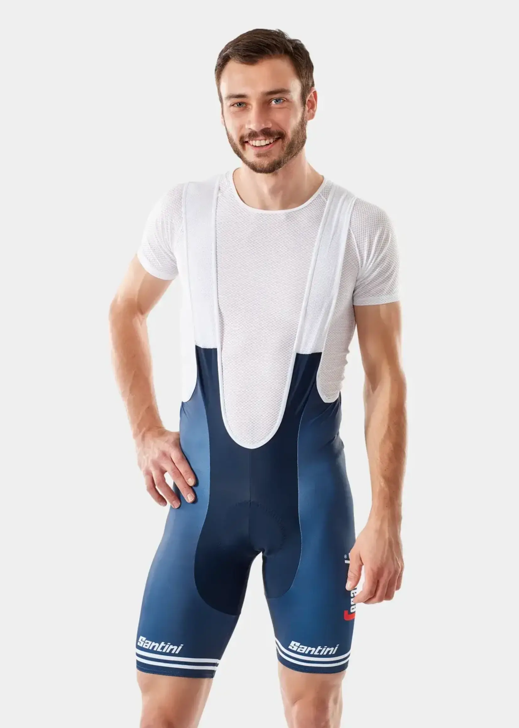 Santini Short Santini Trek-Segafredo Replica Bib Small Dark Blue