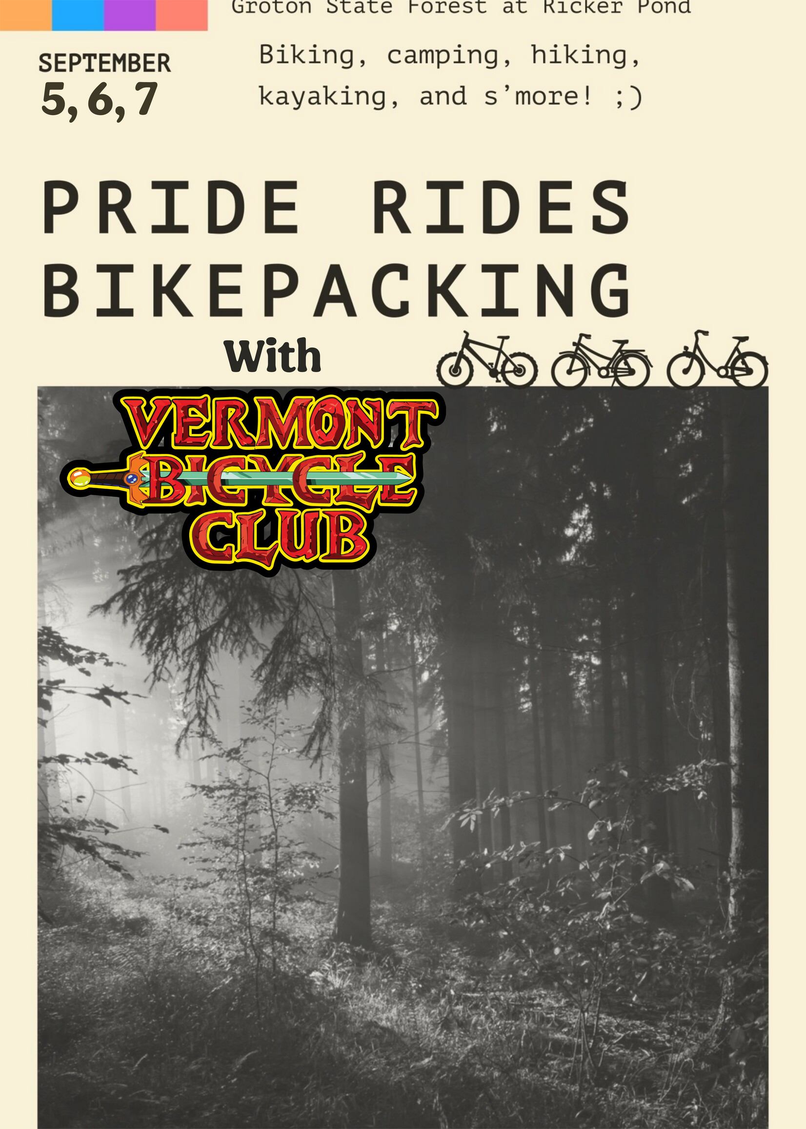Vermont Bicycle Shop Labor Day Groton Bike Camping Adventure Weekend Ticket (Per Person)