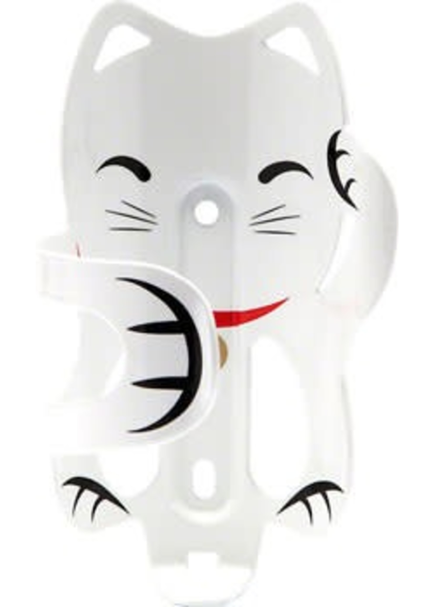 Portland Design Works Lucky Cat Water Bottle Cage: White Cat