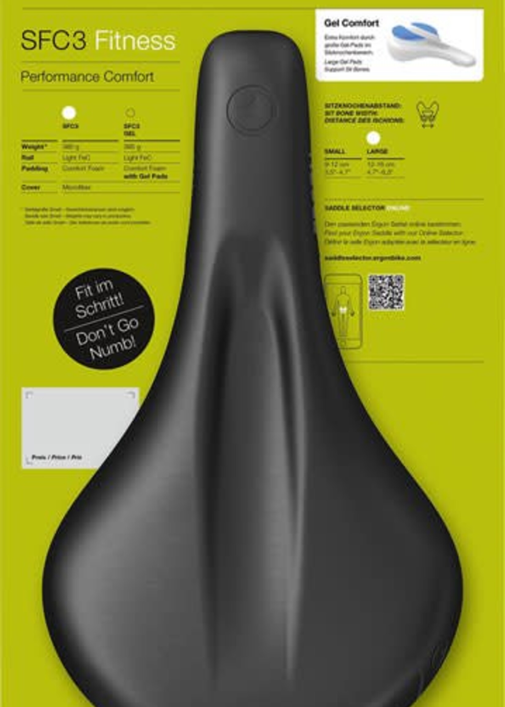 Ergon Ergon SFC3-S Fitness Saddle: Small, Black