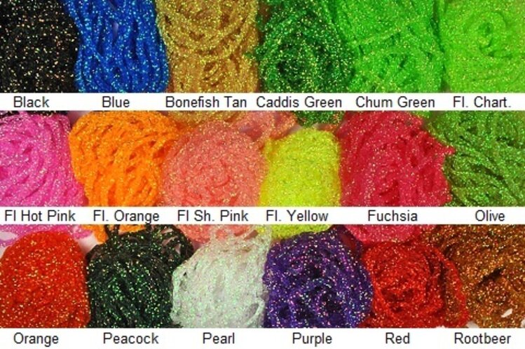 Hareline Dubbin DYED PEARL DIAMOND BRAID