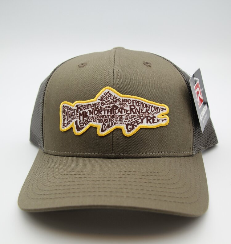Ugly Bug Fly Shop RICHARDSON OUR RIVER TROUT PATCH HAT YELLOW LOGO