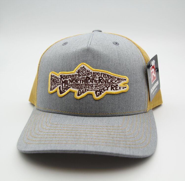 Ugly Bug Fly Shop RICHARDSON OUR RIVER TROUT PATCH HAT YELLOW LOGO
